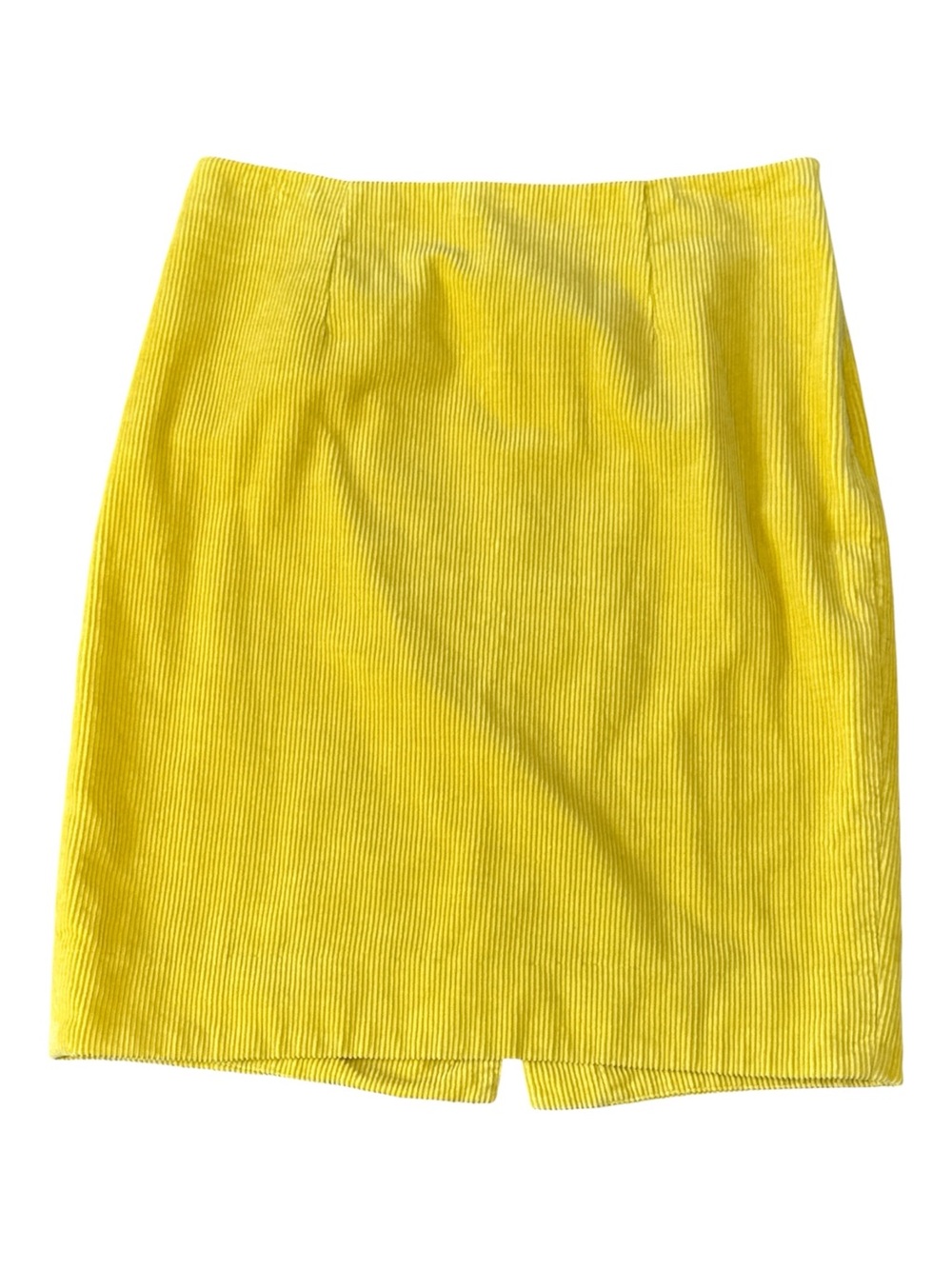 Anthropologie Maeve Corduroy Pencil Knee Length Skirt Yellow 100% Cotton Size 4